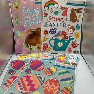 Old East Main Co. Happy Easter Large Window Clings Sticker Packs Bunny Rabbit Eg